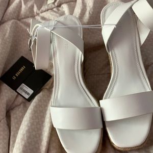 Forever 21 wedge white shoes. Never worn. Size 6.